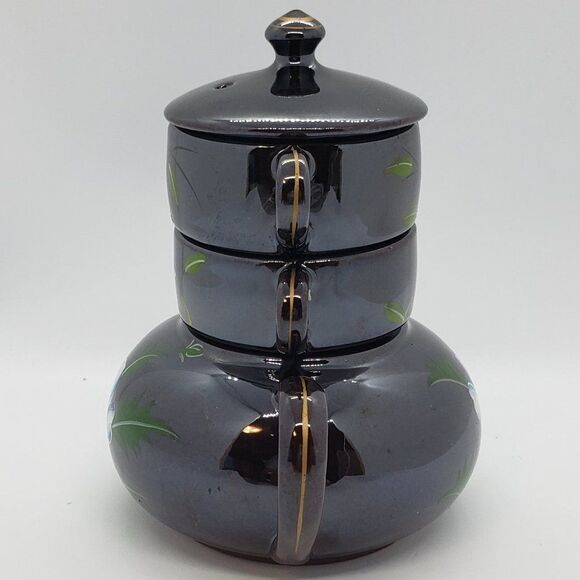 Shafford Japan Vintage Flower "Tea for One" Stacking Teapot Cream & Sugar Set - Picture 14 of 15